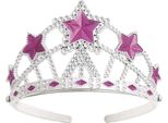 Unique Party - Diadema Da Principessa, Plastica, Stella Gemmata SG25429 (Taglia Unica) (Argento/Rosa)