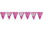 Amscan - Glitter - Bandiera Per Il 21° Compleanno - Foil SG25927 (Taglia Unica) (Rosa)