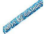 Amscan - Glitter - Bandiera 60° Compleanno - Foil SG25685 (Taglia Unica) (Blu/Argento)