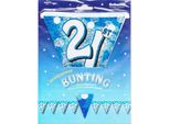 Amscan - Glitter - Bandiere, 21° Compleanno SG25943 (Taglia Unica) (Blu)