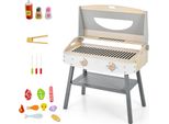 Set Da Gioco Barbecue Per Bambini Costway, Cucina Da Gioco In Legno Con Morsetti E Accessori, Set Da Gioco Barbecue Giocattolo Per Bambine E Bambini Dai 3 Anni In Su