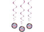 Unique Party - Stampa Animali - Decorazione Da Appendere "Wild"", Compleanno 3-Pack - Foil SG26026 (Taglia Unica) (Colorato)"