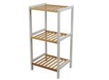 Dochtmann Scaffale A 3 Piani 35X30X70 Cm, Bianco, Bambù