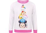 Tsum Tsum - Felpa Per Bambine NS7245 (116) (Bianco/Rosa)