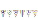 Creative Party - Fantasia - Bandiera, Carta, 4° Compleanno SG26144 (Taglia Unica) (Multicolore)