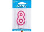 Qualatex - Motivo A Pois - Candela Di Compleanno, 8° Compleanno - Cera SG27996 (Taglia Unica) (Rosa)