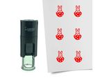 Timbro Combicraft Coniglietto Di Pasqua In Uovo Rotondo Da 10 Mm - Inchiostro Rosso