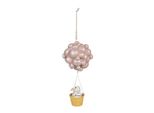 Ciondolo Decorativo Clayre & Eef Mongolfiera 22 Cm Beige Rosa Poliresina