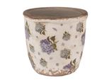 Vaso Da Fiori Clayre & Eef Ø 11X10 Cm Fiori In Vetroceramica Blu Beige