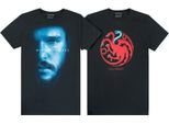 Game Of Thrones - Maglietta Da Uomo "Draghi Del Ghiaccio E Del Fuoco"" (Confezione Da 2) NS7291 (L) (Nero)"