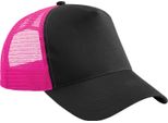 Beechfield - Cappello Trucker Snapback Per Uomini/Donne Unisex BC5260 (Taglia Unica) (Nero/Fucsia)