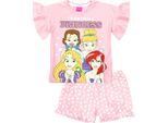 Principessa Disney - Pigiama Con Pantaloncini Per Bambina NS7397 (110) (Rosa)