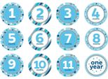Creative Party - Glitter - Sticker "Milestone"" Confezione Da 12 Pezzi SG24964 (Taglia Unica) (Blu/Bianco)"