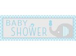 Creative Party - Bandiera, Baby Shower - Plastica SG26696 (Taglia Unica) (Blu/Grigio)