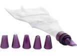 Ibili-Accesorios Set Per Decorare Torte, 7 Pezzi, Plastica, Bianco/Viola