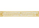 Amscan - Bandiera Anniversario Nozze D'oro SG27120 (Taglia Unica) (Oro/Bianco)