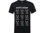 Star Wars - Maglietta "Many Faces Of Darth Vader"" Da Uomo BI1081 (Xl) (Nero)"