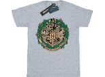 Harry Potter - Maglietta Per Ragazzi - Design Natalizio BI1681 (116) (Grigio)