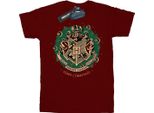 Harry Potter - Maglietta Per Ragazzi - Design Natalizio BI1681 (116) (Rosso Borgogna)