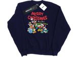 Disney - Felpa "Topolino E Amici - Auguri D'inverno"" Per Donna BI28079 (M) (Marineblau)"