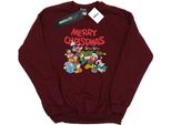 Disney - Felpa "Topolino E Amici - Auguri D'inverno"" Da Donna BI28079 (Xl) (Borgogna)"