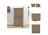 Vidaxl Sgabello Con Vano Portaoggetti 2 Pz. Pvc Marrone Cappuccino - Sedie E Sgabelli Pieghevoli