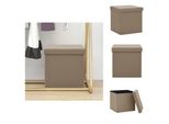 Vidaxl Sgabello Con Vano Portaoggetti Cappuccino-Marrone In Pvc - Sedie E Sgabelli Pieghevoli