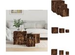 Vidaxl Tavolini 3 Pz. Materiale A Base Di Legno Di Quercia Affumicata - Tavolini