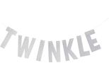 Creative Party - Glitter - Bandiera "Twinkle Little Star"" - Carta SG27222 (Taglia Unica) (Argento)"