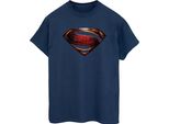 Superman - Maglietta Da Uomo BI609 (Xl) (Blu Navy)