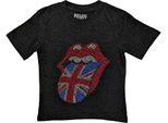 The Rolling Stones - Maglietta Decorata "British"" Per Bambini RO9312 (128) (Nero)"