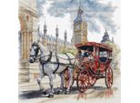 Kit Per Ricamo A Punto Croce Luca-S "Giro In Carrozza"", Schema Contato, 35X35Cm"