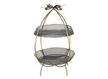 Etagere A 2 Strati Clayre & Eef Ø 34X51 Cm Ferro Color Oro