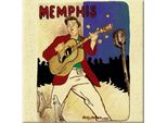 Elvis Presley - Magnete Da Frigo "Memphis"" RO9544 (Taglia Unica) (Colore Crema/Rosso)"