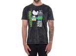 Woodstock - Maglietta Lavata Per Uomo/Donna Unisex RO7998 (S) (Nero)