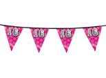 Boland - Disegno Olografico - Bandierine "Sweet 16"" - Polipropilene SG26707 (Taglia Unica) (Rosa)"