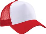 Beechfield - Cappello Trucker Snapback Per Uomo/Donna Unisex BC5260 (Taglia Unica) (Rosso/Bianco)
