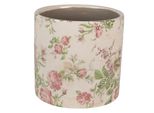 Vaso Da Fiori Clayre & Eef Ø 17X16 Cm Fiori In Vetroceramica Rosa Beige