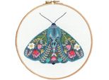 Kit Da Ricamo Bothy Threads Con Cerchio Da Ricamo "Pollen Moth"", Prestampato, EPO3, Diam. 17,5 Cm"