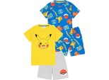 Pokemon - Pigiama Con Pantaloncini Per Bambini (Confezione Da 2) NS7565 (146-152) (Multicolore)
