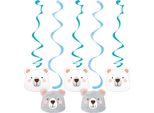 Creative Party - Orso - Decorazione Da Appendere, Compleanno 5 Pezzi - Foil SG28079 (Taglia Unica) (Bianco/Grigio/Blu)