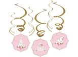 Amscan - Swirl - Decorazione "Principessa Per Un Giorno"", Confezione Da 6 Pezzi - Foil SG28648 (Taglia Unica) (Rosa/Bianco/Oro)"