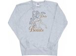 Disney Princess - Felpa "Esco Solo Con Le Bestie"" Da Donna BI10207 (Xs) (Grigio Screziato)"
