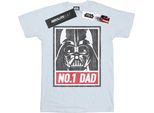 Star Wars - Maglietta "Number One Dad"" Da Uomo BI46490 (3XL) (Bianco)"