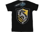 Harry Potter - Maglietta "Hufflepuff"" Per Ragazze BI21305 (128) (Nero)"