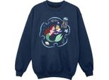 Disney - Felpa "La Sirenetta Che Legge Un Libro"" Per Bambina BI23019 (104) (Marineblau)"
