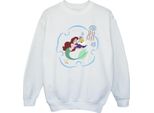 Disney - Felpa "La Sirenetta Che Legge Un Libro"" Per Bambina BI23019 (104) (Bianco)"