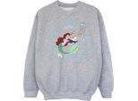 Disney - Felpa "La Sirenetta Che Legge Un Libro"" Per Bambina BI23019 (104) (Grau)"