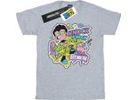 Dc Comics - Maglietta "Teen Titans Go Knock Knock"" Per Ragazzi BI51489 (128) (Grigio)"