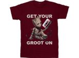 Marvel - Maglietta Da Donna "Guardiani Della Galassia - Groot"" BI25542 (M) (Burgunderrot)"